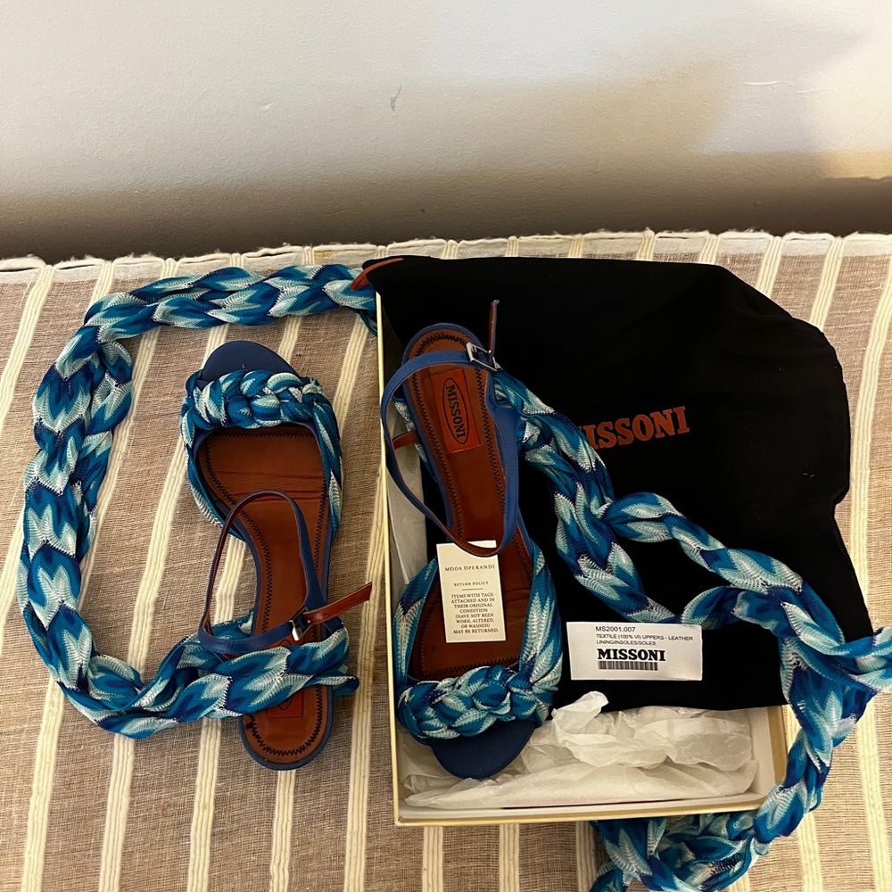 Missoni Sidi Silk Wrapped Sandals - Picture 3 of 5